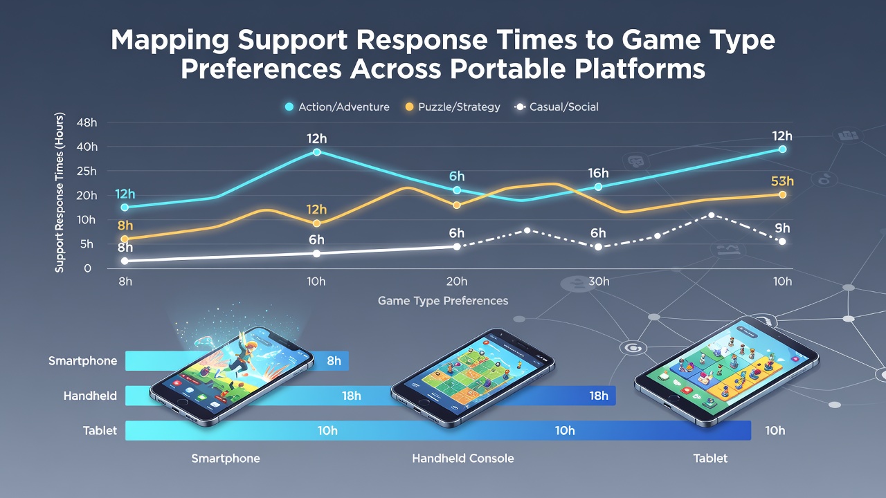 Vergleich der Reaktionszeiten für verschiedene Spieltypen auf Tablets und Smartphones