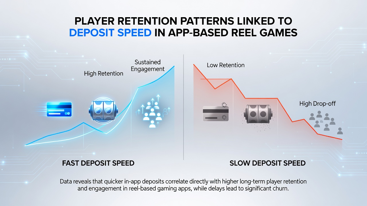 Grafik zu Einzahlungsgeschwindigkeit und Spielerbindung in mobilen Reel-Games
